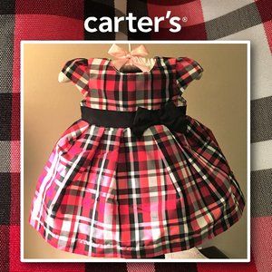 CARTER'S Tartan Plaid Satin Occasion Dress